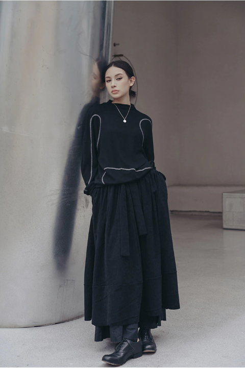 Duchey Contrast Sweatshirt - Black