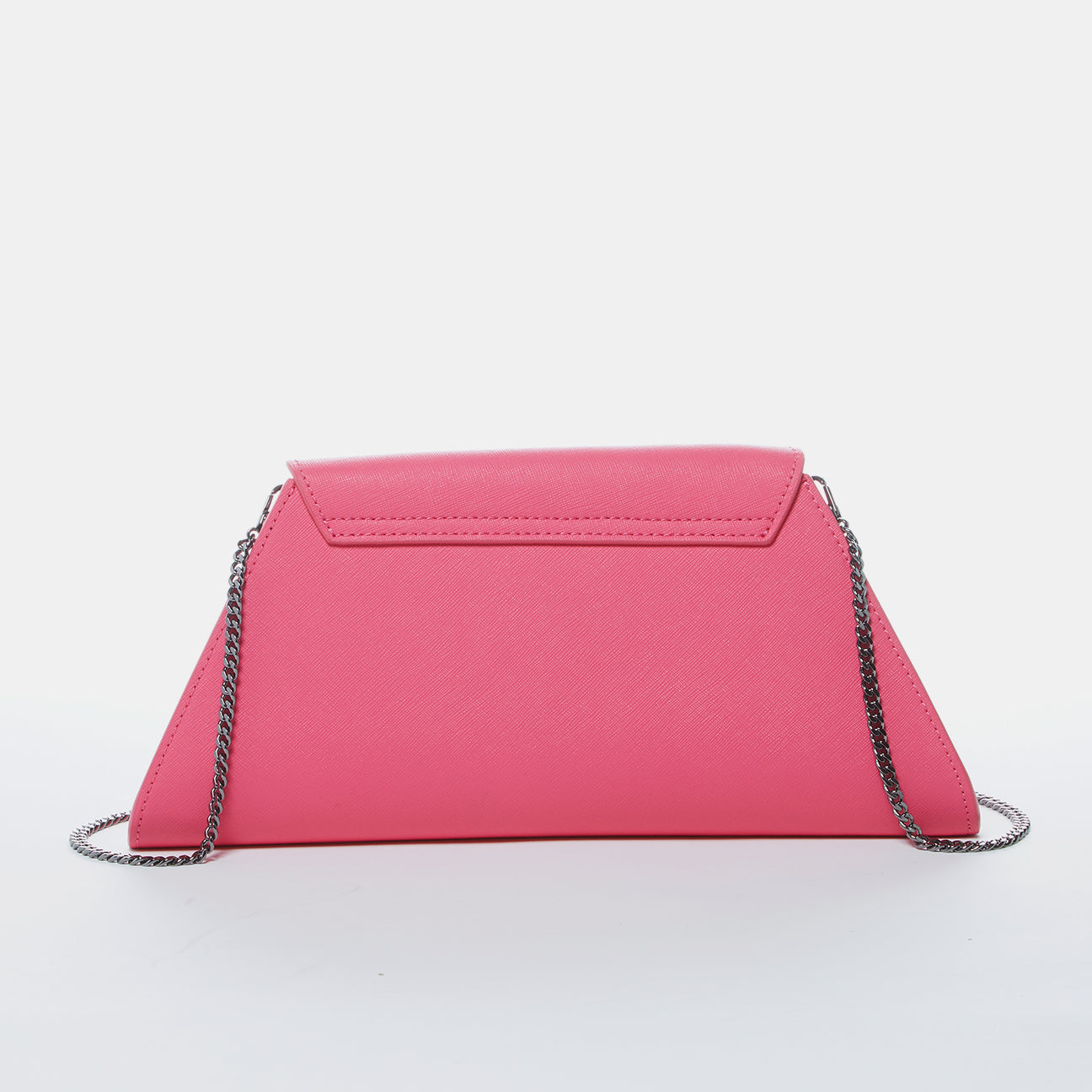 Angelica Hot Pink Leather Clutch Bag