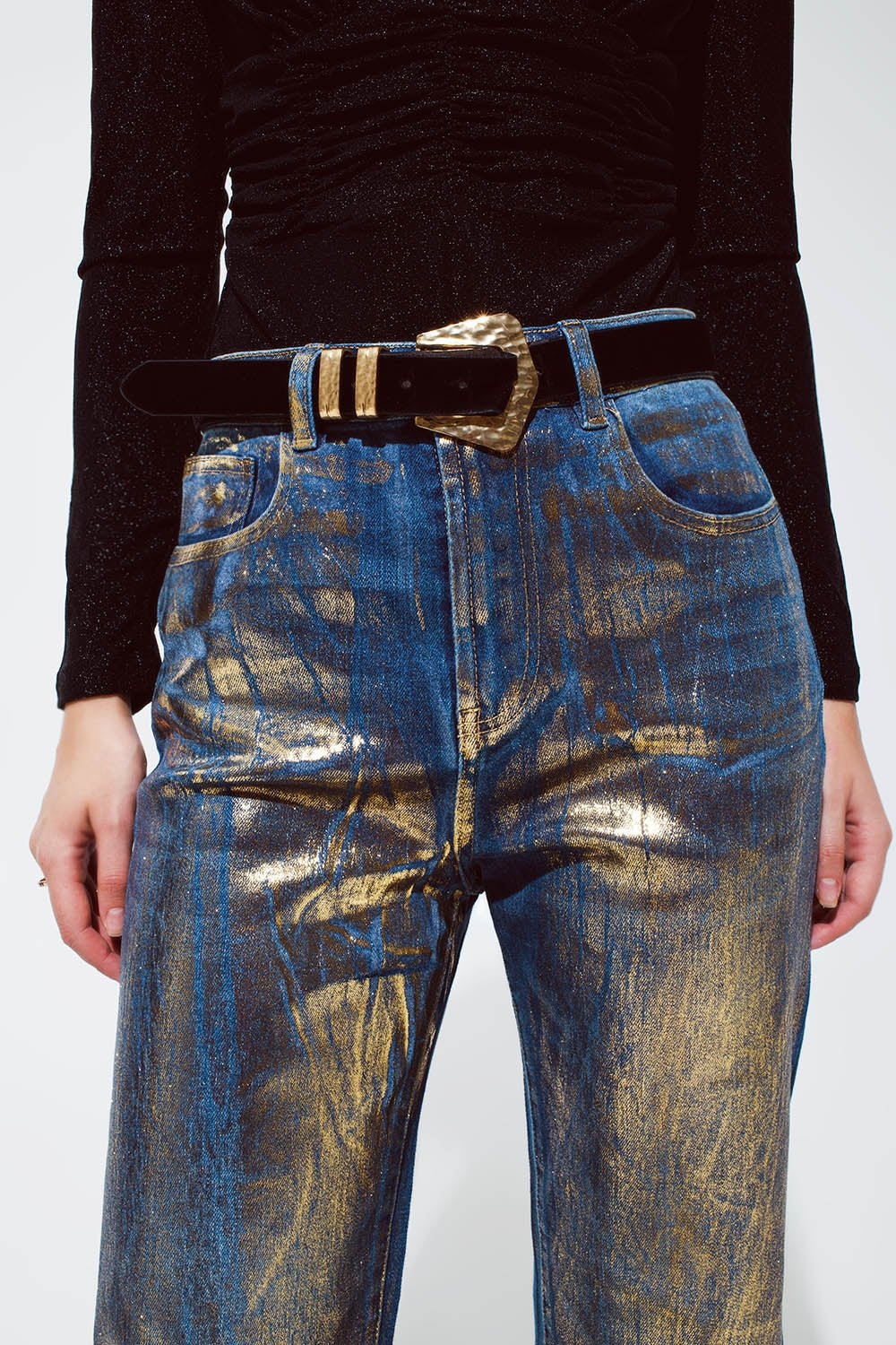 Metallic Gold Jeans