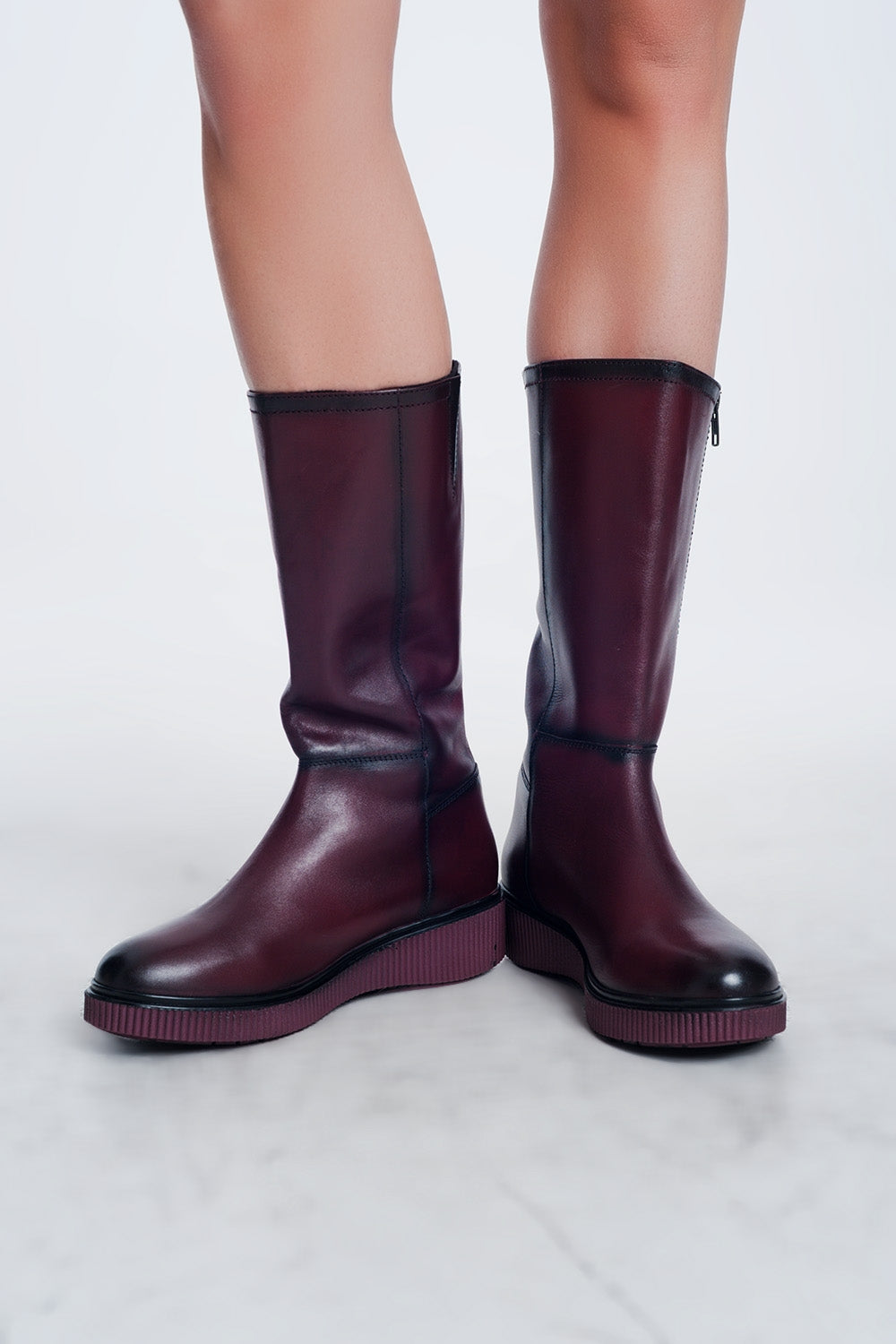 Chunky Maroon Boots