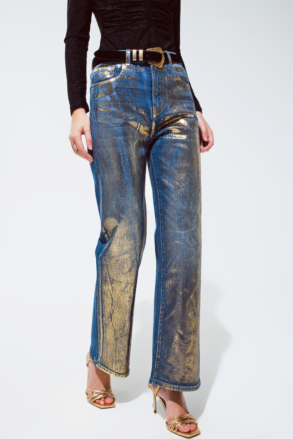 Metallic Gold Jeans