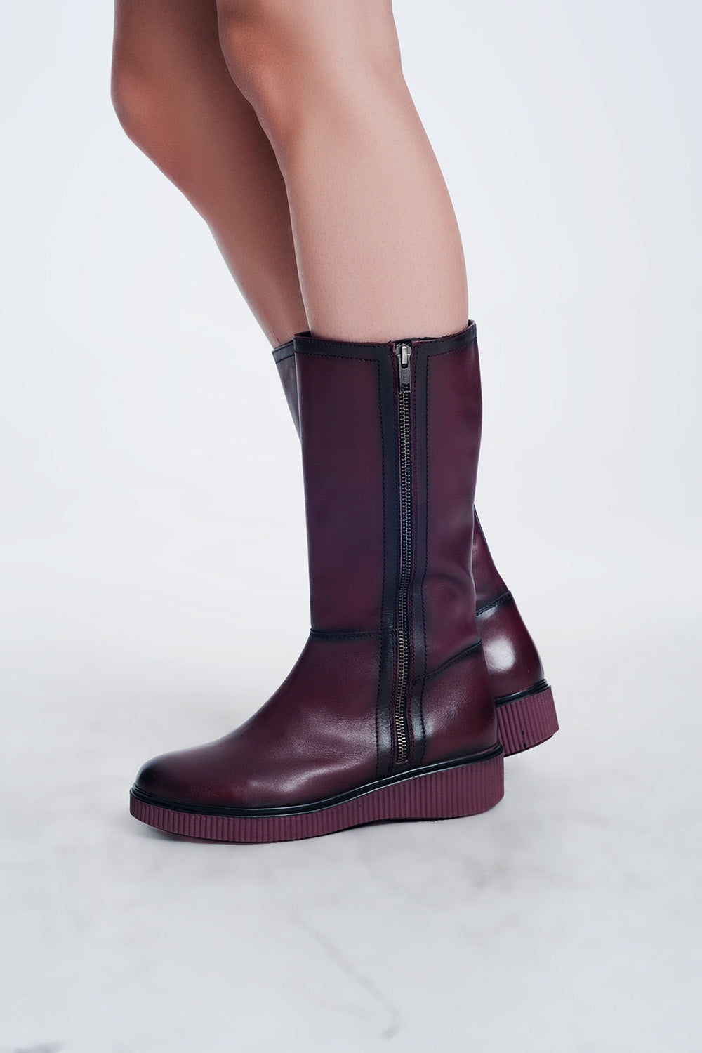 Chunky Maroon Boots