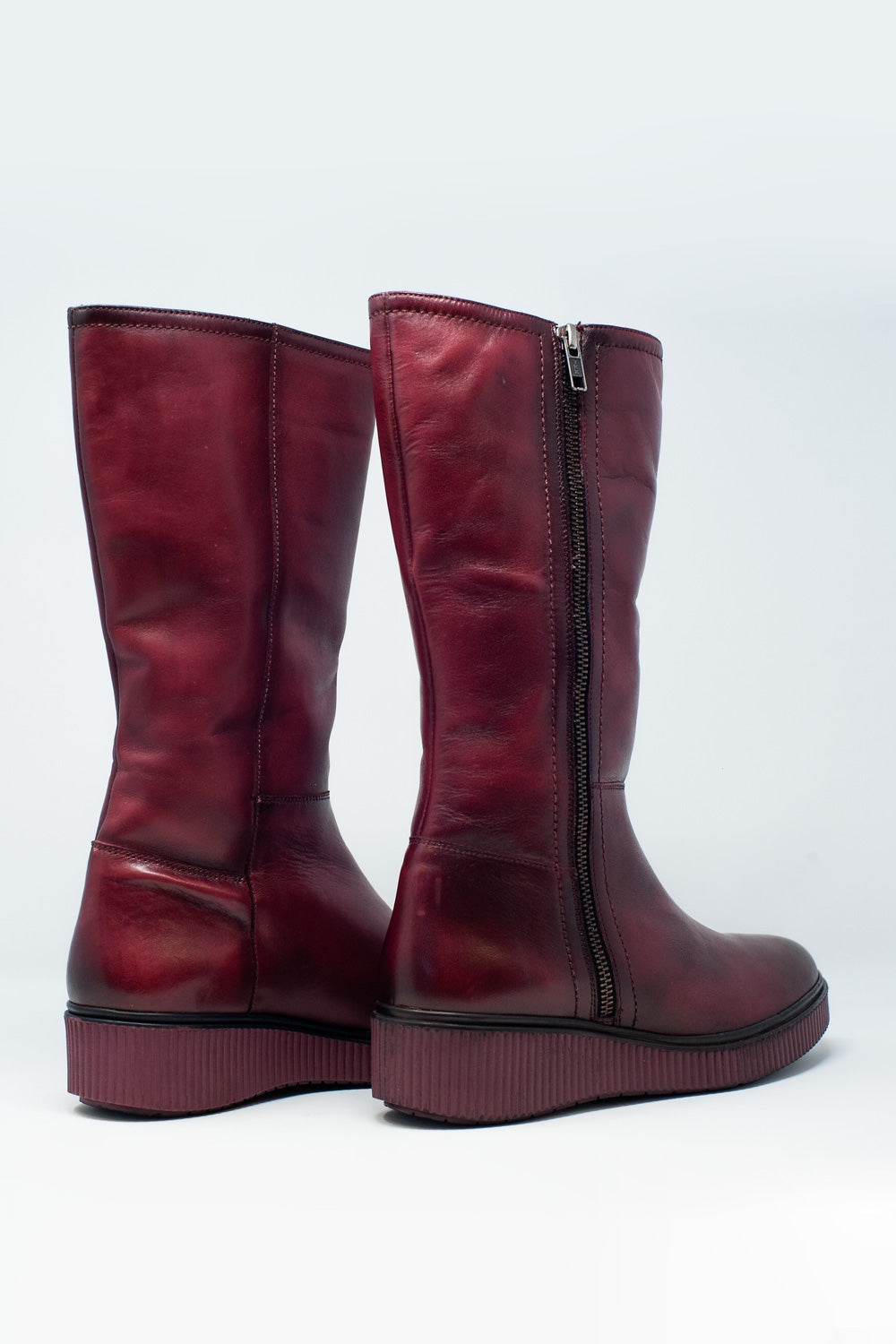 Chunky Maroon Boots