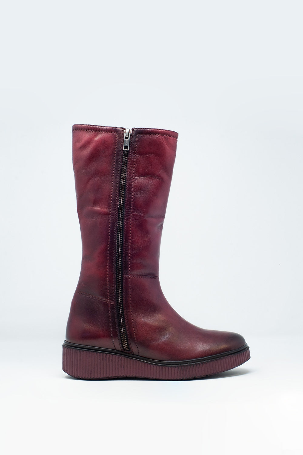 Chunky Maroon Boots