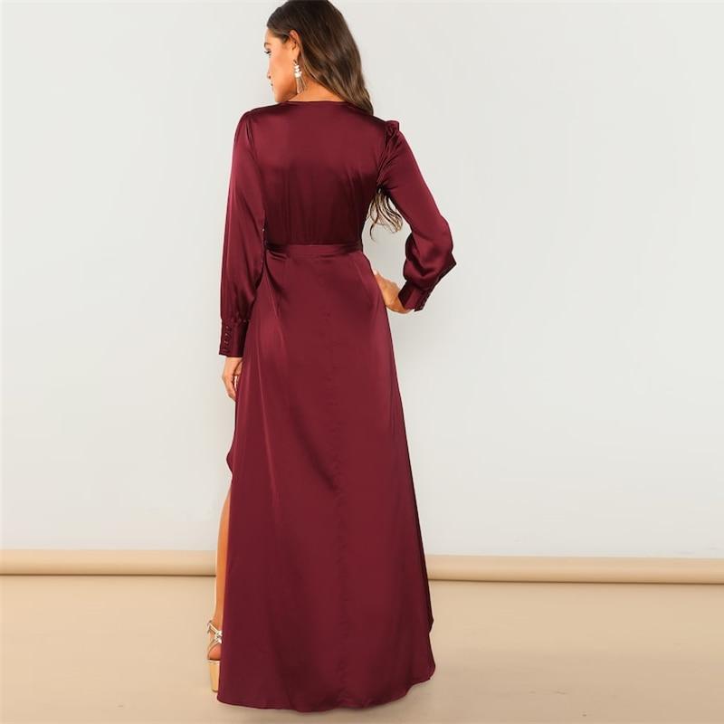 V-Neck Asymmetric Maxi Dress