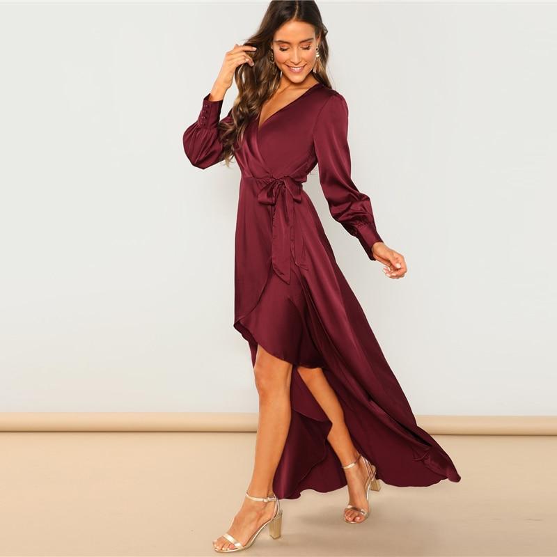 V-Neck Asymmetric Maxi Dress