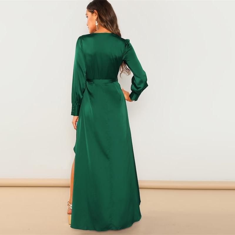 V-Neck Asymmetric Maxi Dress