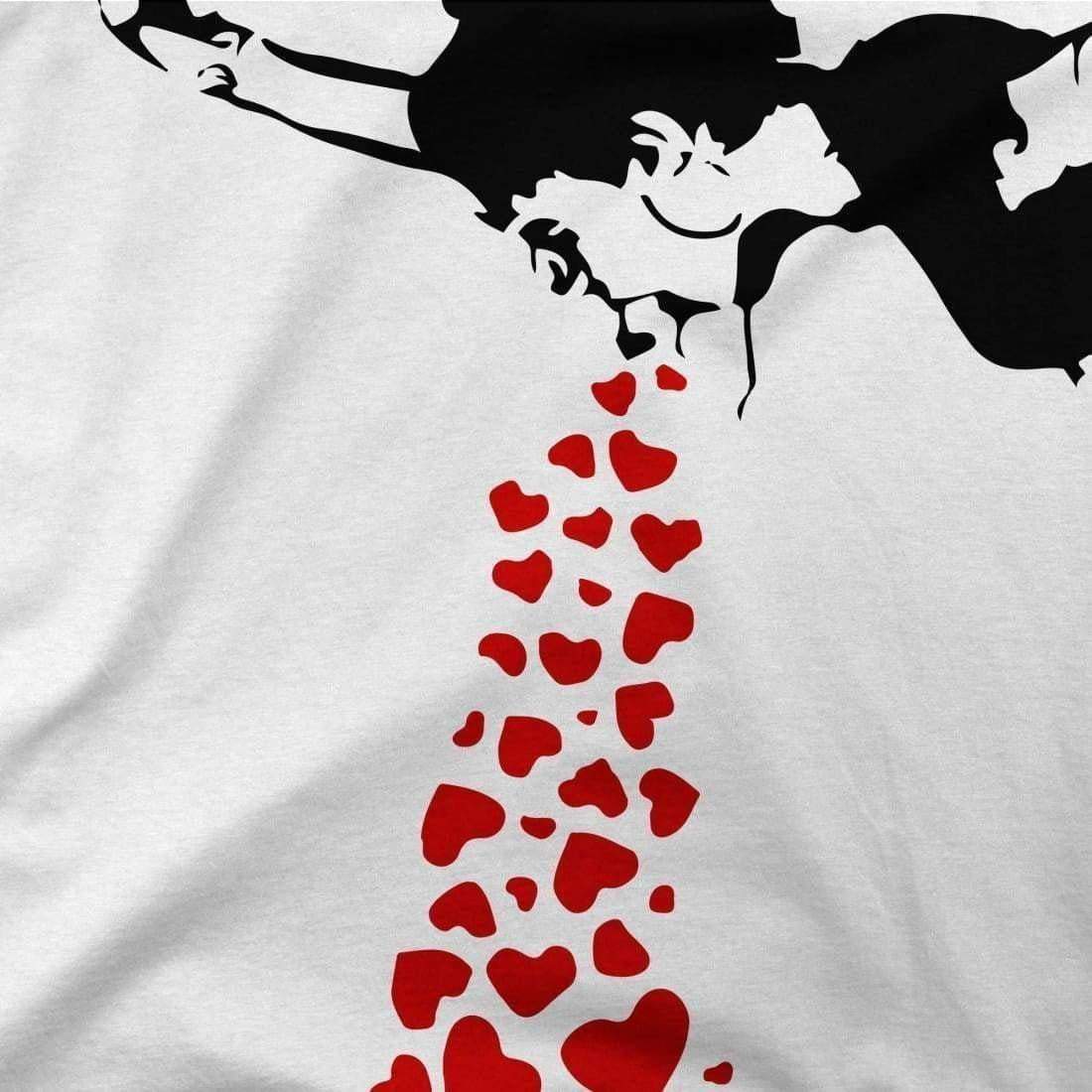 Banksy Lovesick Girl Throwing Up Hearts