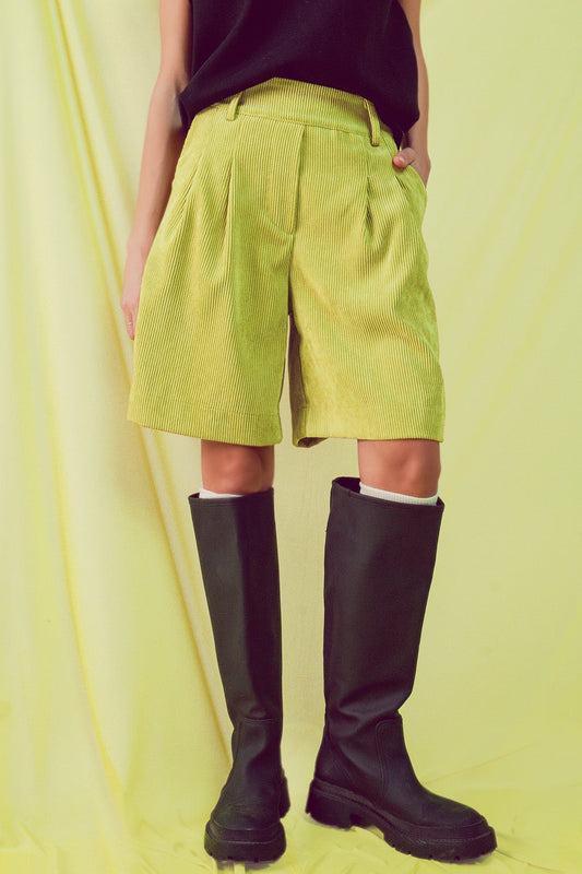 Longline Short in Lime Cord