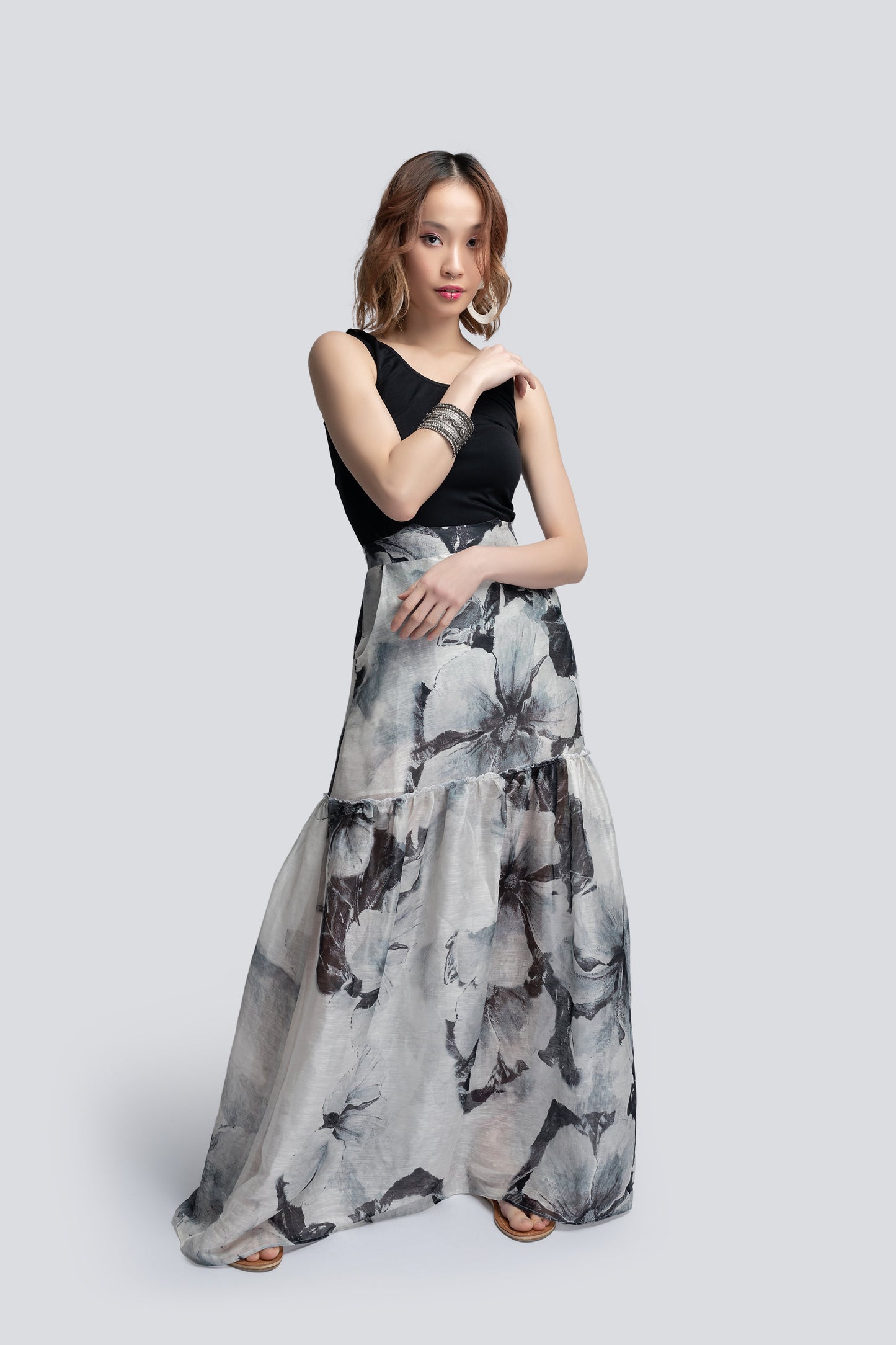 Charis Maxi Skirt in Floral Print