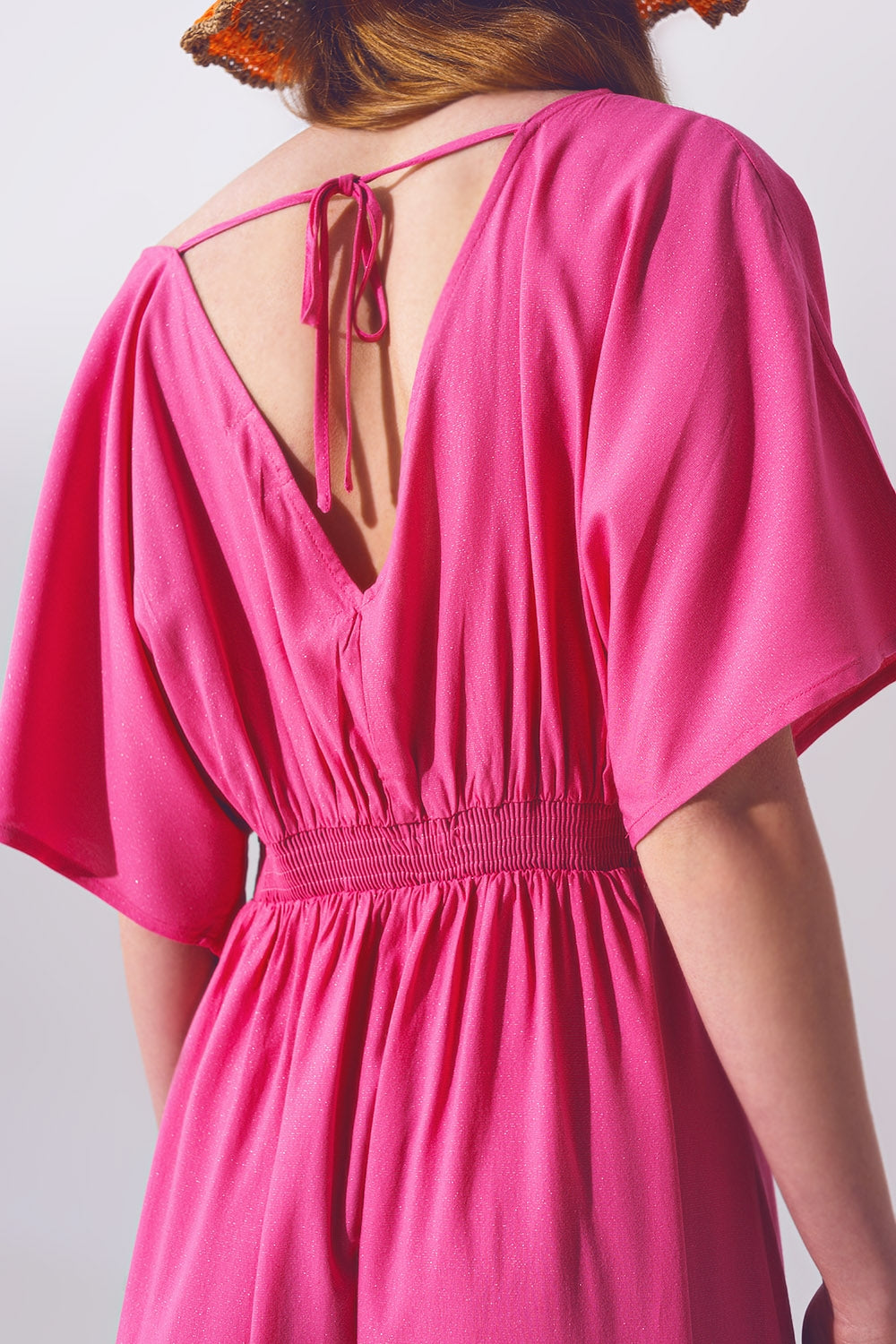 Kimono Sleeve Maxi Dress in Pink