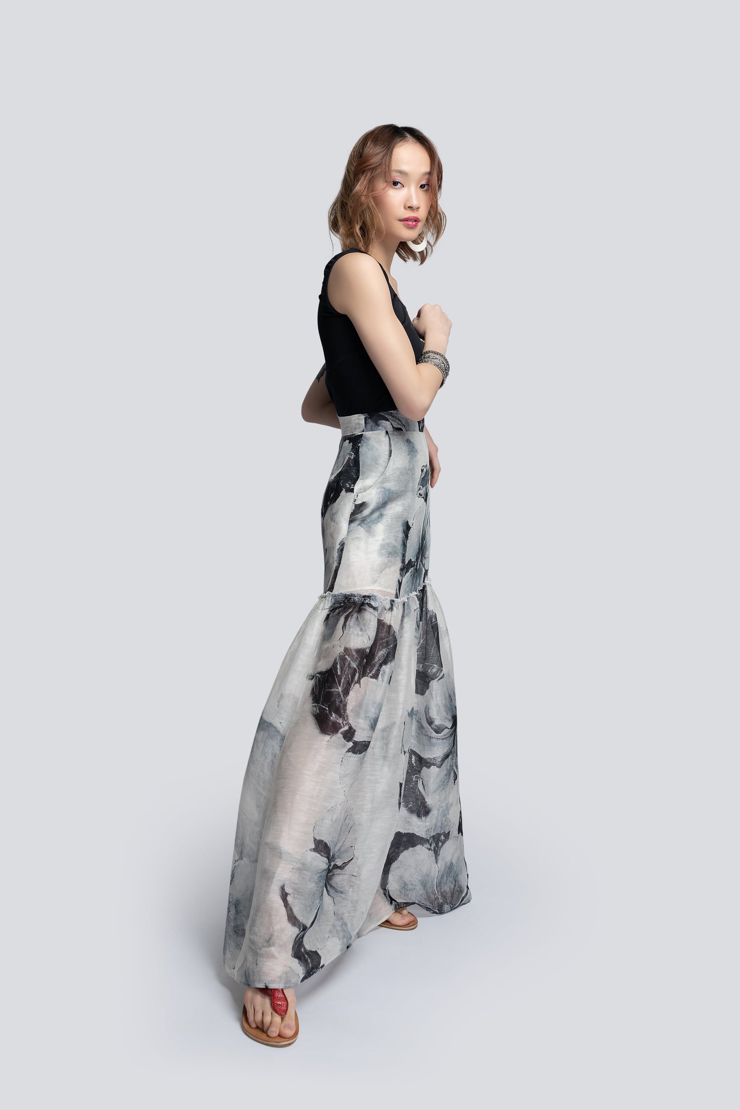 Charis Maxi Skirt in Floral Print