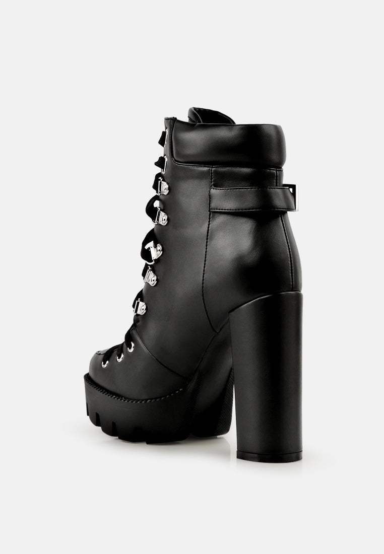 Willow Cushion Collared Lace-Up High Ankle Combat Boots