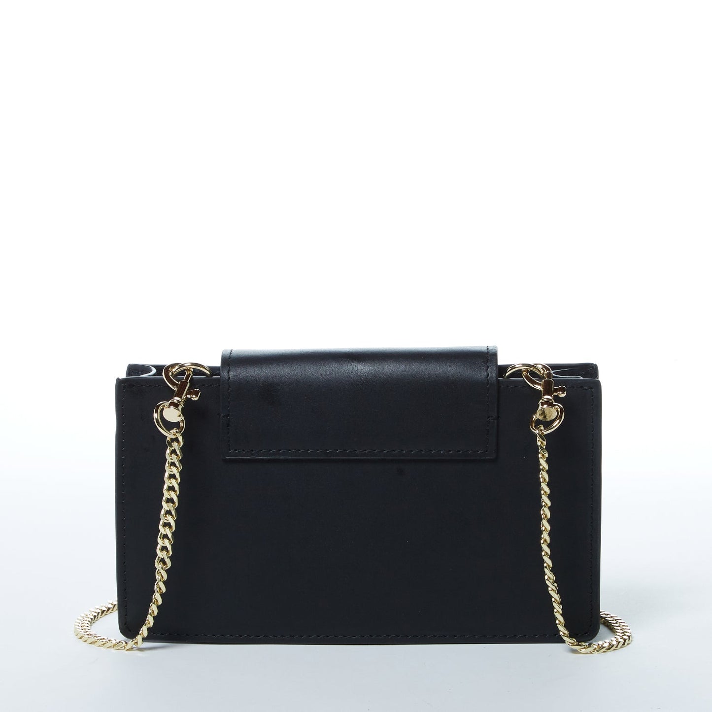 Mary Mini Crossbody Bag Black Leopard Leather Wristlet