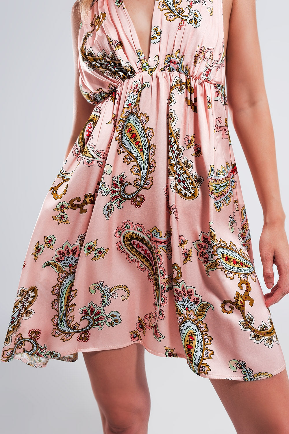 Mini Sundress in Pink Paisley Floral